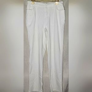 St. John's Bay Women's Cream Corduroy High Rise Stretch Bootcut Pants Size 6